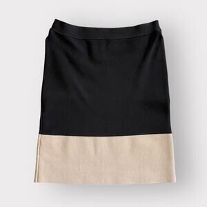 BCBG Maxazria Joelle Colorblock Bandage Skirt Black Beige